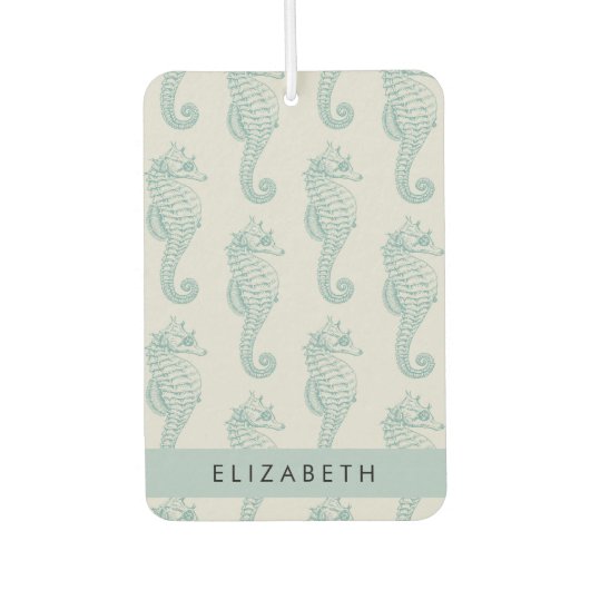 熱帯のシーホース、シーホースのパターン、あなたの名前 カーエアーフレッシュナー (正面)