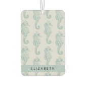 熱帯のシーホース、シーホースのパターン、あなたの名前 カーエアーフレッシュナー (裏面)