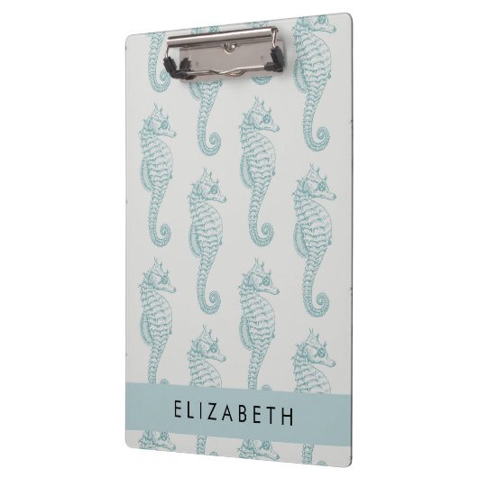 熱帯のシーホース、シーホースのパターン、あなたの名前 クリップボード (左)