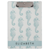 熱帯のシーホース、シーホースのパターン、あなたの名前 クリップボード (正面)