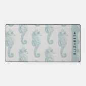 熱帯のシーホース、シーホースのパターン、あなたの名前 デスクマット (正面)