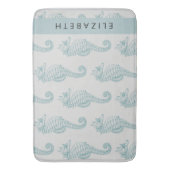 熱帯のシーホース、シーホースのパターン、あなたの名前 バスマット (正面縦)