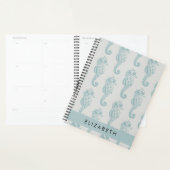 熱帯のシーホース、シーホースのパターン、あなたの名前 プランナー手帳 (ディスプレー)