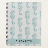 熱帯のシーホース、シーホースのパターン、あなたの名前 プランナー手帳 (正面)