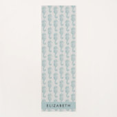 熱帯のシーホース、シーホースのパターン、あなたの名前 ヨガマット (正面)