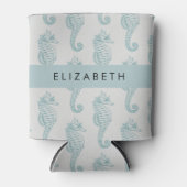 熱帯のシーホース、シーホースのパターン、あなたの名前 缶クーラー (正面)