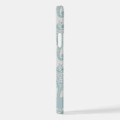 熱帯のシーホース、シーホースのパターン、あなたの名前 iPhoneケース (右側面)