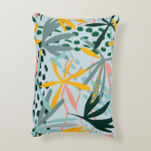 熱帯のシームレスなテクスチャ(ヤシの葉、ラスター) アクセントクッション (裏面(縦))