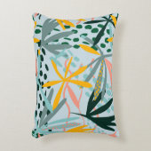 熱帯のシームレスなテクスチャ(ヤシの葉、ラスター) アクセントクッション (正面(垂直))