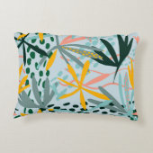 熱帯のシームレスなテクスチャ(ヤシの葉、ラスター) アクセントクッション (裏面)