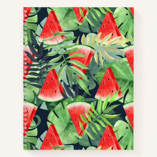 熱帯のスイカ葉スライス ノートブック (正面)