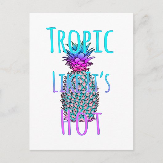 熱帯のパイナップルのようなトロピック ポストカード (正面)