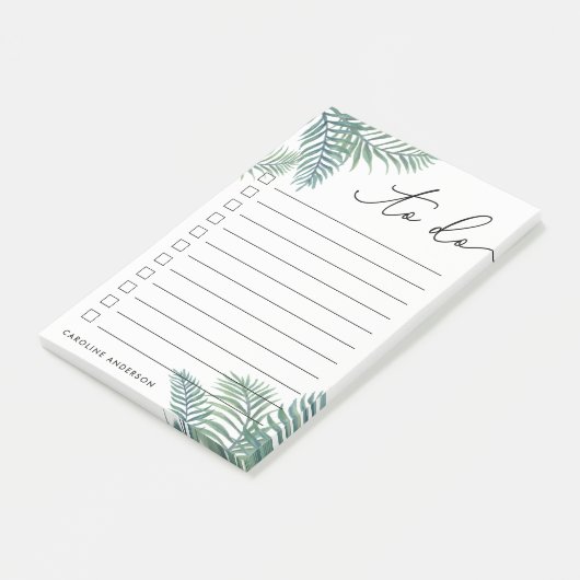 熱帯のパーソナライズされた葉のTo Doリスト ポストイット (アングル)