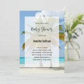 熱帯のパームの木々赤ちゃんビーチシャワー 招待状 (スタンド正面)