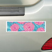熱帯のパーム葉と花 バンパーステッカー (車上)