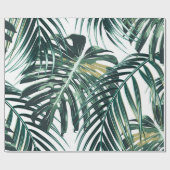 熱帯のパーム葉の、ジャングル葉のシームレスフローラー ラッピングペーパー (フラット)