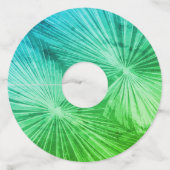 熱帯のパーム葉ツリーワイングラスラベル ワイングラスタグ (裏面)