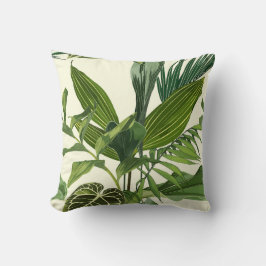 熱帯のパーム離れのフローラ、植物、シームレス。 クッション