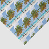 熱帯のビーチに美しいヤシの木パターン（の模様が）ある 薄葉紙 (詳細)