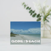 熱帯のビーチ写真のビーチキャプションに移動 ポストカード (スタンド正面)