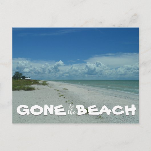 熱帯のビーチ写真のビーチキャプションに移動 ポストカード (正面)