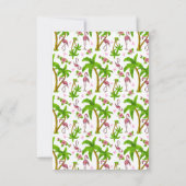 熱帯のフラミンゴと花の日付を保存Invite 招待状 (裏面)