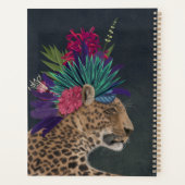 熱帯のヘッドピースを持つヒョウ プランナー手帳 (裏面)