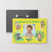 熱帯のベビーアニマルズボタン子供の誕生日のお気に入り 缶バッジ (正面/裏面)