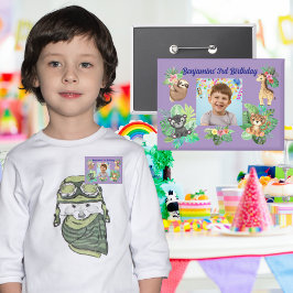 熱帯のベビーアニマルズボタン子供の誕生日のお気に入り 缶バッジ