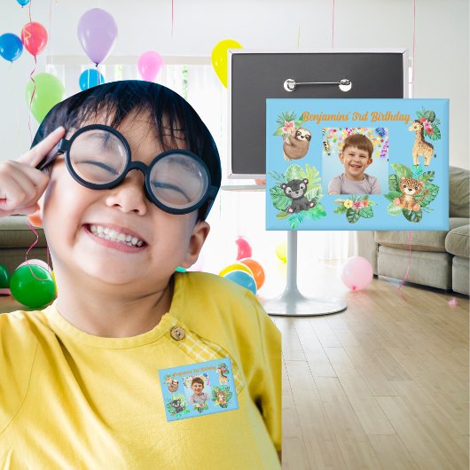 熱帯のベビーアニマルズボタン子供の誕生日のお気に入り 缶バッジ