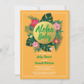熱帯のベビーシャワーの招待男女兼用状 招待状 (正面)