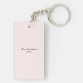 熱帯のモダン花嫁ピンクのフラミンゴ キーホルダー (裏面)