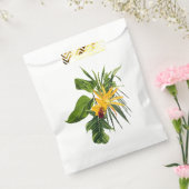 熱帯のヤシと花の組成物。 フェイバーバッグ (封をした状態)