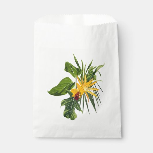 熱帯のヤシと花の組成物。 フェイバーバッグ (正面)