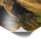 熱帯のヤシの上の満月 フォトプリント            (角)