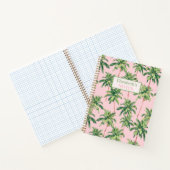 熱帯のヤシの木がピンクにパーソナライズされたなる ノートブック (内部)