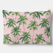 熱帯のヤシの木がピンクのモノグラムに アクセサリーポーチ (裏面)