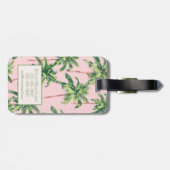 熱帯のヤシの木がピンクのモノグラムに ラゲッジタグ (裏面横)
