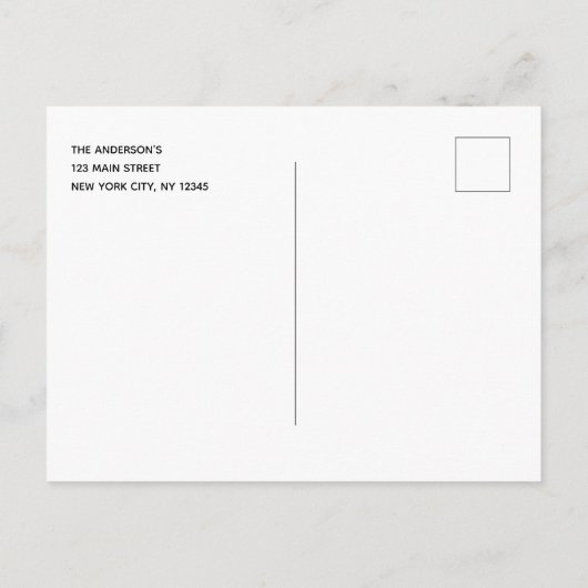 熱帯のヤシの木が延期された日付を変更する 案内ポストカード (裏面)