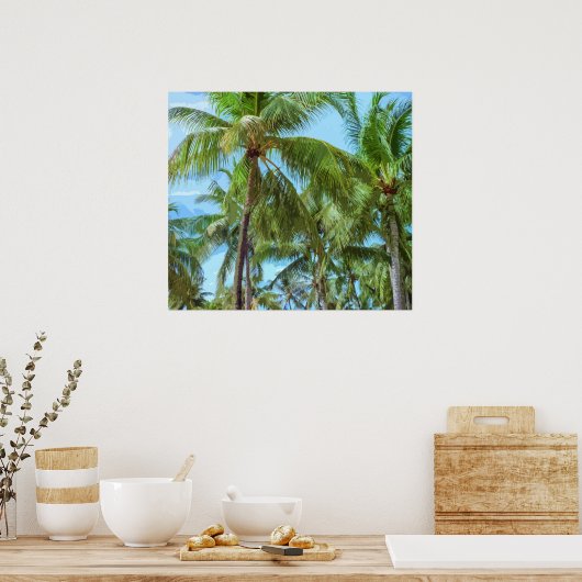 熱帯のヤシの木のアートワーク |ポスター ポスター (キッチン)
