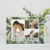 熱帯のヤシの木のクリスマスフォト シーズンカード (スタンド正面)