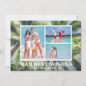 熱帯のヤシの木のクリスマスフォト シーズンカード (正面)