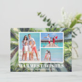 熱帯のヤシの木のクリスマスフォト シーズンカード (スタンド正面)