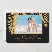 熱帯のヤシの木のクリスマスフォト シーズンカード (正面)