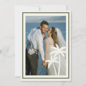 熱帯のヤシの木のセージ結婚グリーンの写真 招待状 (裏面)