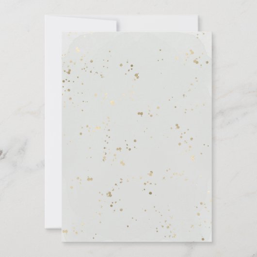 熱帯のヤシの木の写真は日付を保存して金箔 招待状 (裏面)