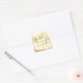 熱帯のヤシの木の結婚式の日付を保存 スクエアシール (封筒)
