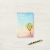 熱帯のヤシの木の自然アートのパーソナライズカスタム ポストイット (デスク上)