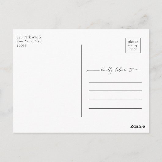 熱帯のヤシの木の金箔のスクリプト日付を保存 ポストカード (裏面)