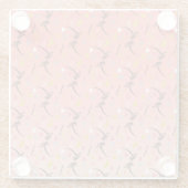 熱帯のヤシの木オレンジピンクの形状 ガラスコースター (裏面)